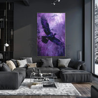 Majestic Eagle in Flight Over Forested Landscape Animal Poster PosterGoat