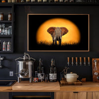 Majestic Elephant Silhouette at Sunset Animal Poster PosterGoat