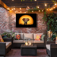 Majestic Elephant Silhouette at Sunset Animal Poster PosterGoat