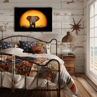 Majestic Elephant Silhouette at Sunset Animal Poster PosterGoat