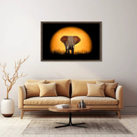 Majestic Elephant Silhouette at Sunset Animal Poster PosterGoat
