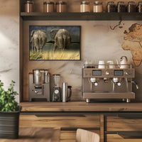 Majestic Elephants in Savannah Landscape Animal Poster PosterGoat
