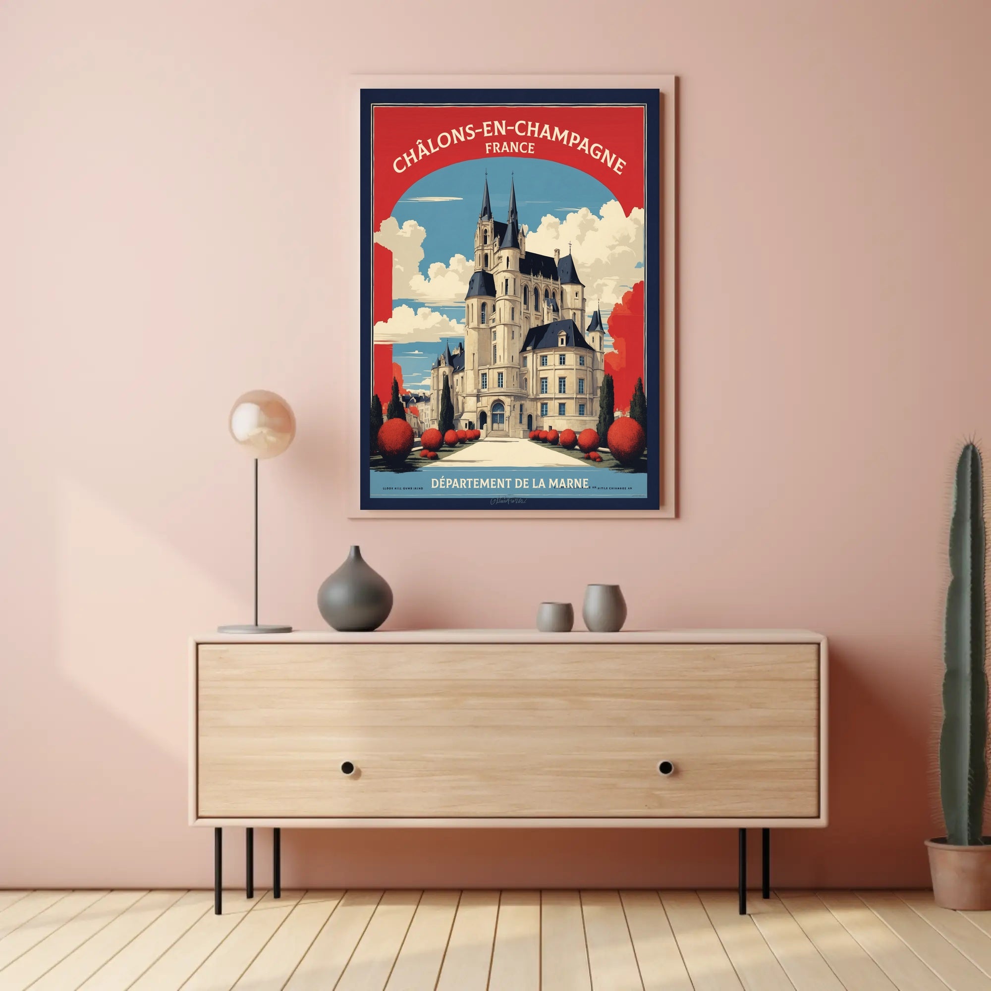 Majestic French Architecture Vintage Travel Poster PosterGoat