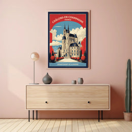 Majestic French Architecture Vintage Travel Poster PosterGoat