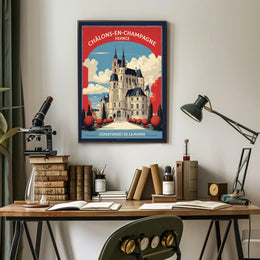 Majestic French Architecture Vintage Travel Poster PosterGoat