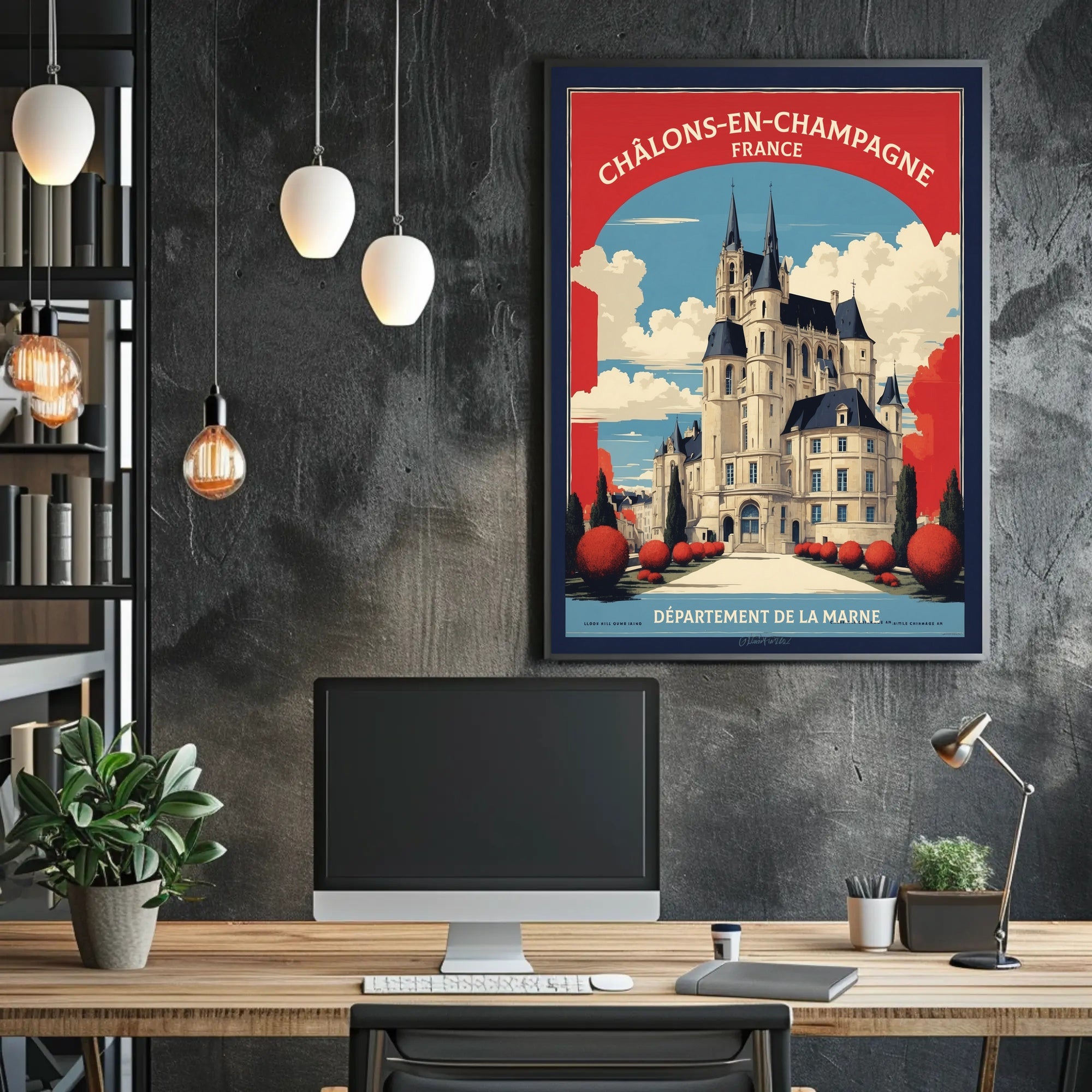 Majestic French Architecture Vintage Travel Poster PosterGoat