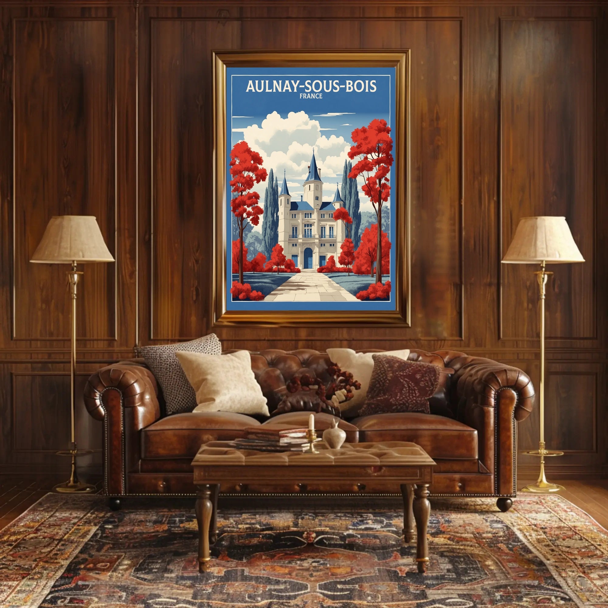 Majestic French Chateau Travel Poster PosterGoat