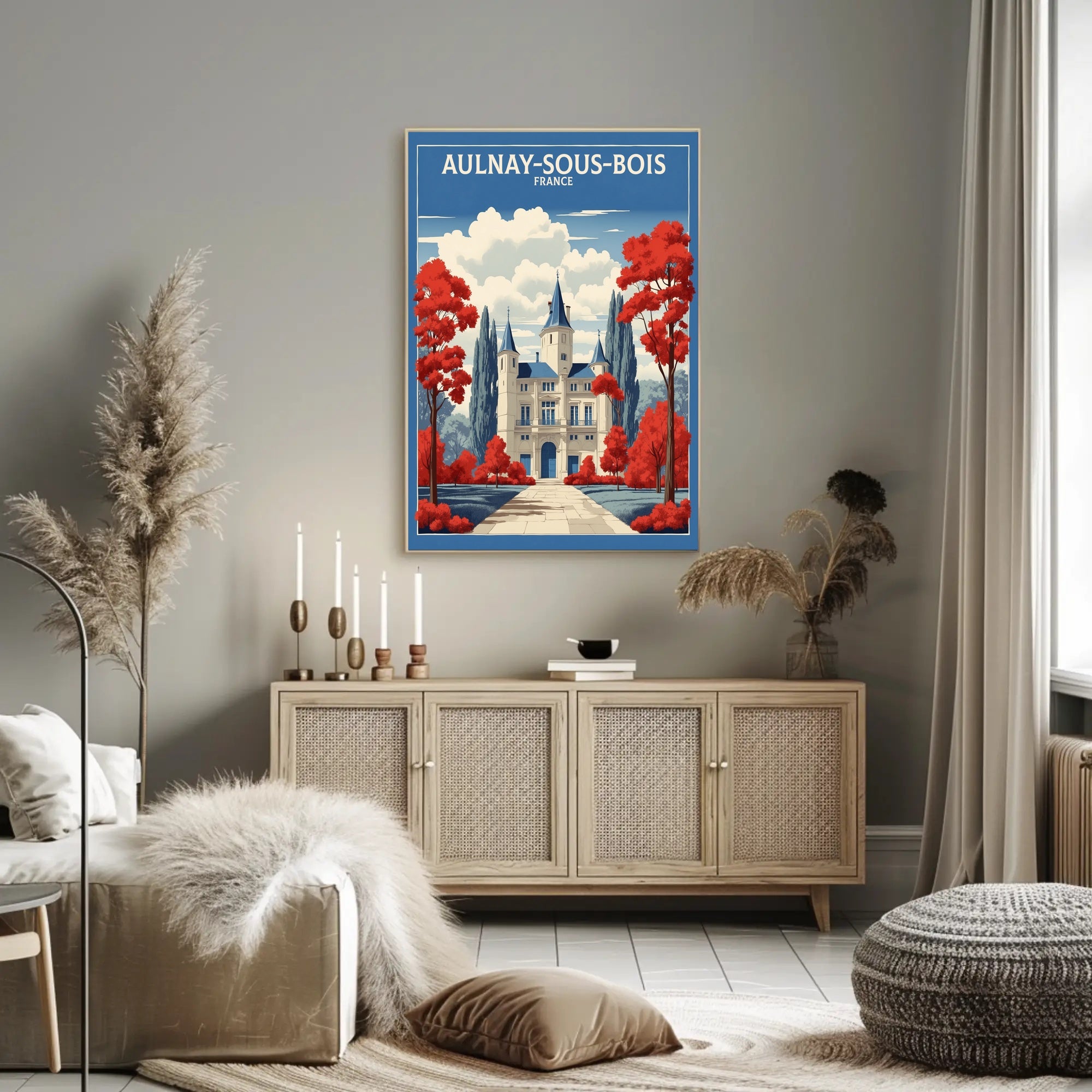 Majestic French Chateau Travel Poster PosterGoat