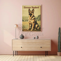 Majestic German Shepherd Vintage Dog Breed Poster PosterGoat