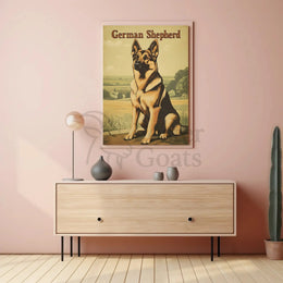 Majestic German Shepherd Vintage Dog Breed Poster PosterGoat