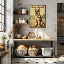 Majestic German Shepherd Vintage Dog Breed Poster PosterGoat