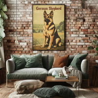 Majestic German Shepherd Vintage Dog Breed Poster PosterGoat