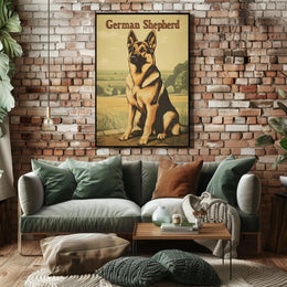 Majestic German Shepherd Vintage Dog Breed Poster PosterGoat