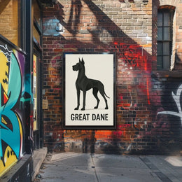 Majestic Great Dane Minimalist Design Dog Breed Poster PosterGoat