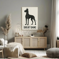 Majestic Great Dane Minimalist Design Dog Breed Poster PosterGoat