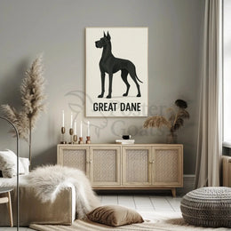 Majestic Great Dane Minimalist Design Dog Breed Poster PosterGoat