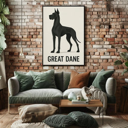 Majestic Great Dane Minimalist Design Dog Breed Poster PosterGoat