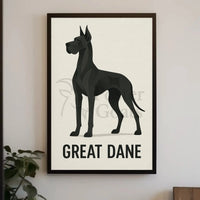 Majestic Great Dane Minimalist Design Dog Breed Poster PosterGoat