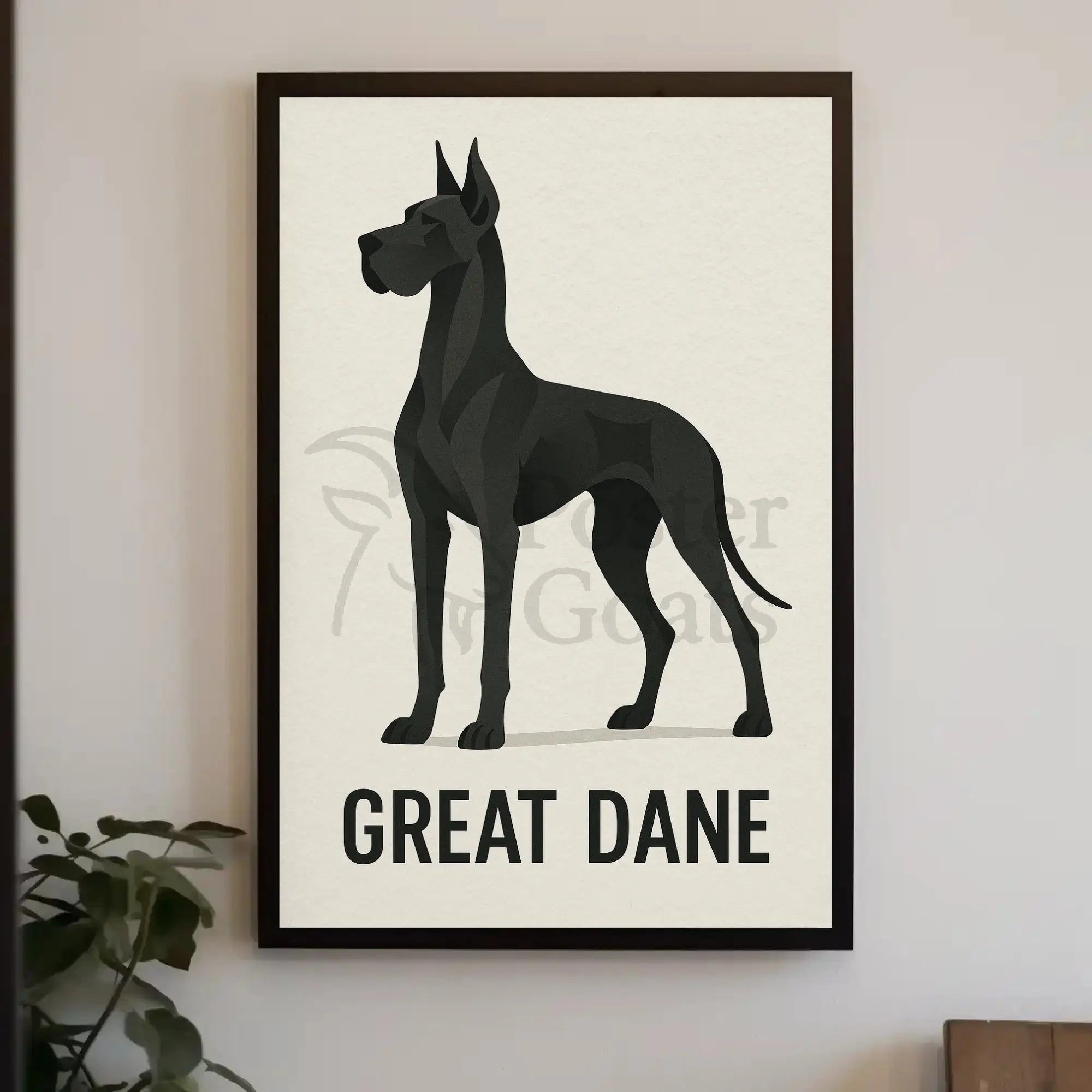 Majestic Great Dane Minimalist Design Dog Breed Poster PosterGoat