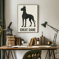 Majestic Great Dane Minimalist Design Dog Breed Poster PosterGoat