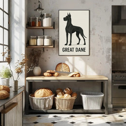 Majestic Great Dane Minimalist Design Dog Breed Poster PosterGoat
