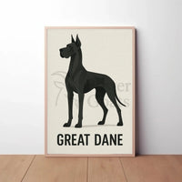 Majestic Great Dane Minimalist Design Dog Breed Poster PosterGoat