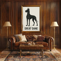Majestic Great Dane Minimalist Design Dog Breed Poster PosterGoat