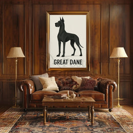 Majestic Great Dane Minimalist Design Dog Breed Poster PosterGoat