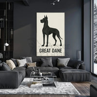 Majestic Great Dane Minimalist Design Dog Breed Poster PosterGoat