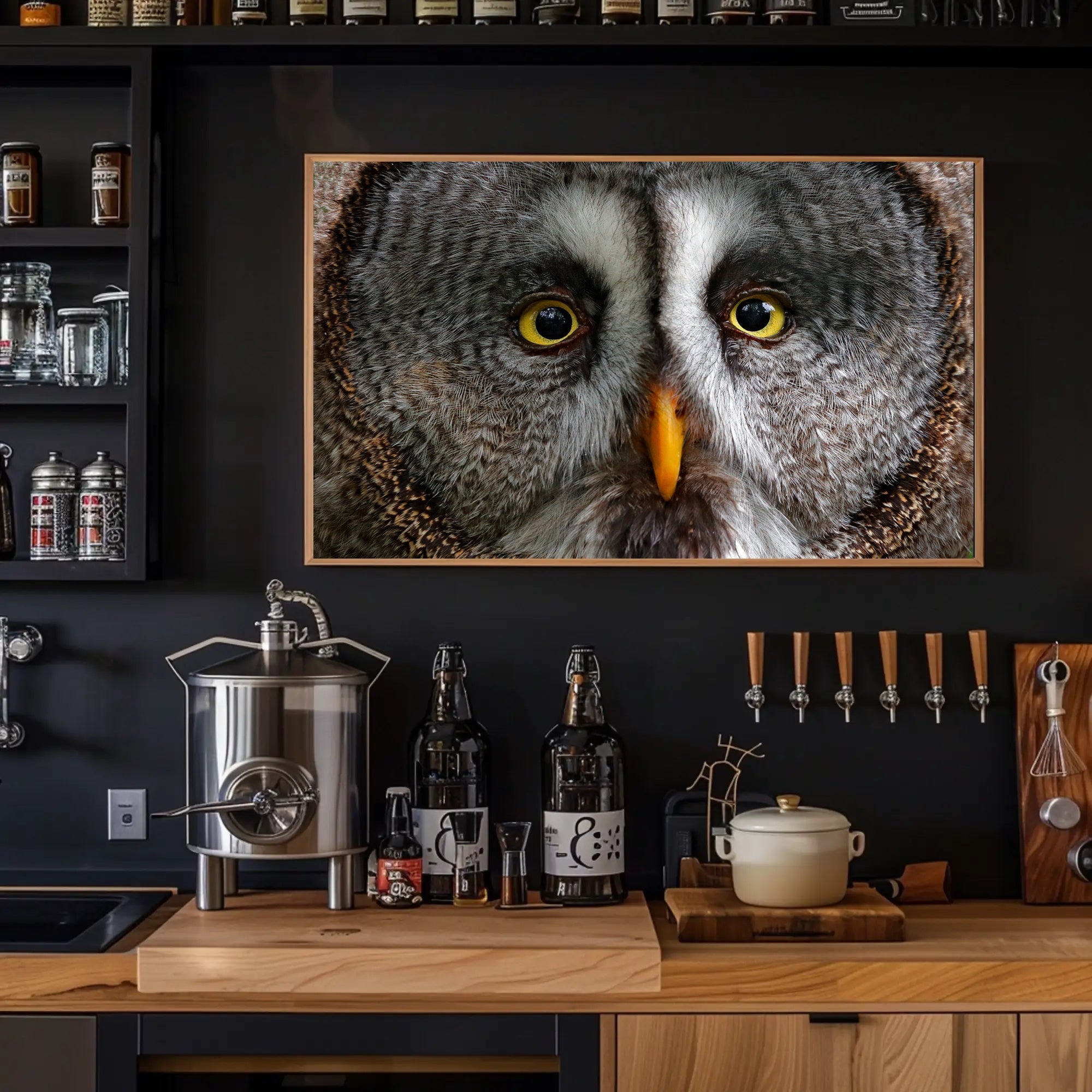 Majestic Great Grey Owl Wildlife Animal Poster PosterGoat