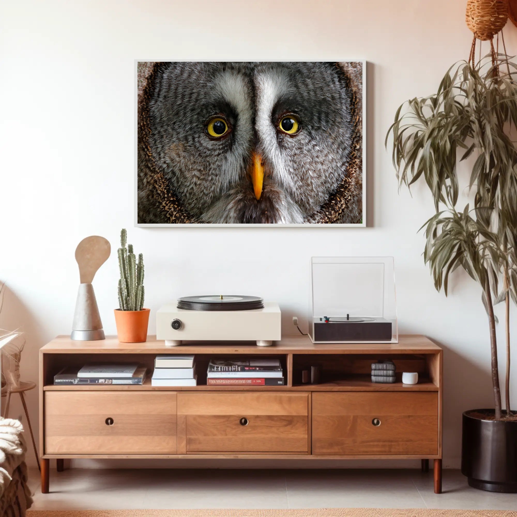 Majestic Great Grey Owl Wildlife Animal Poster PosterGoat