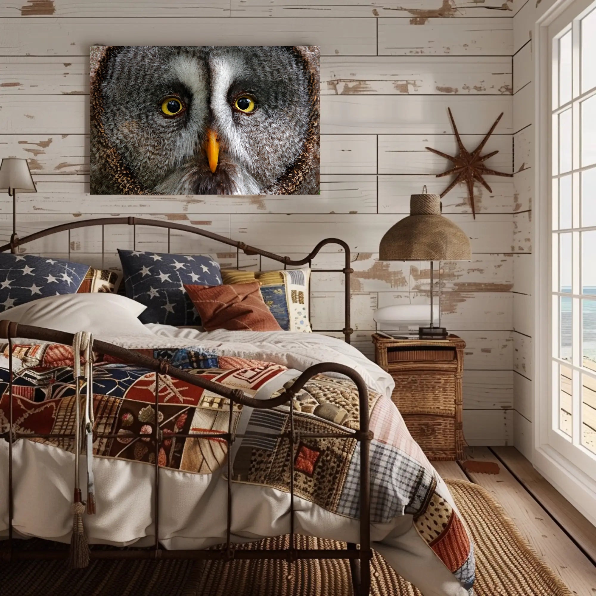 Majestic Great Grey Owl Wildlife Animal Poster PosterGoat