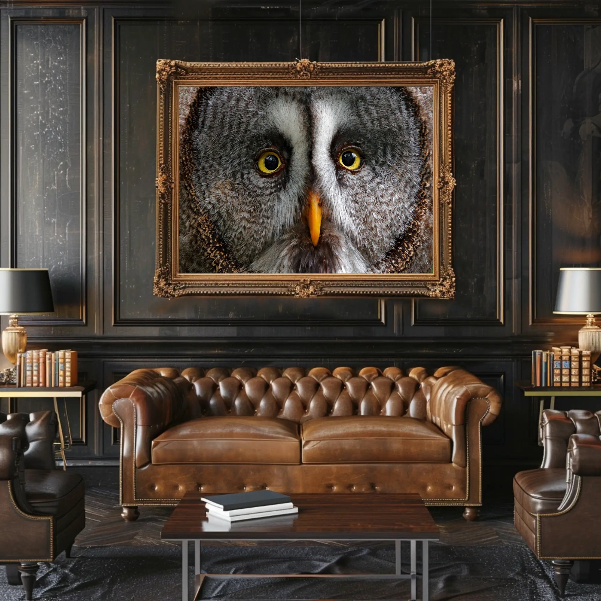 Majestic Great Grey Owl Wildlife Animal Poster PosterGoat