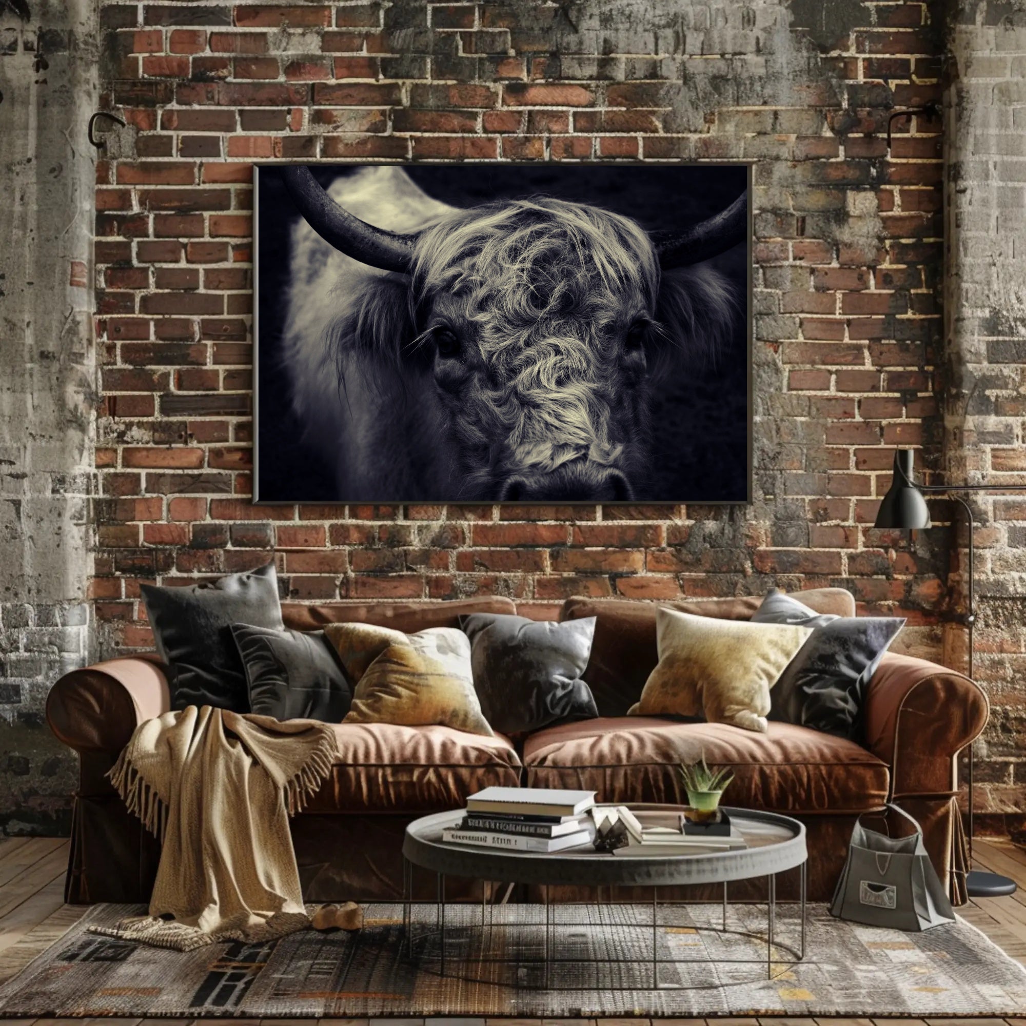 Majestic Highland Cow Portrait Rich in Detail Animal Poster PosterGoat