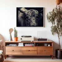 Majestic Highland Cow Portrait Rich in Detail Animal Poster PosterGoat