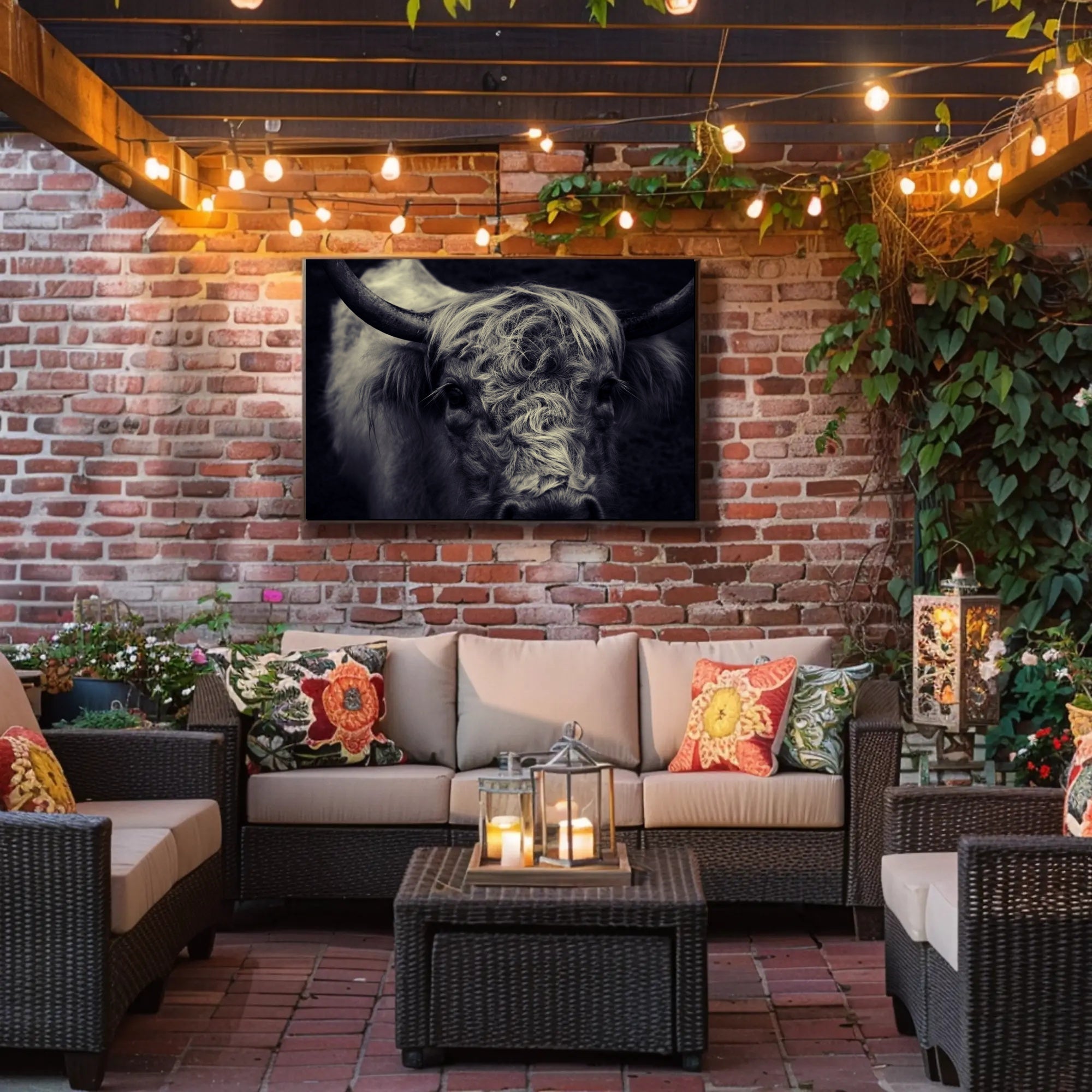 Majestic Highland Cow Portrait Rich in Detail Animal Poster PosterGoat