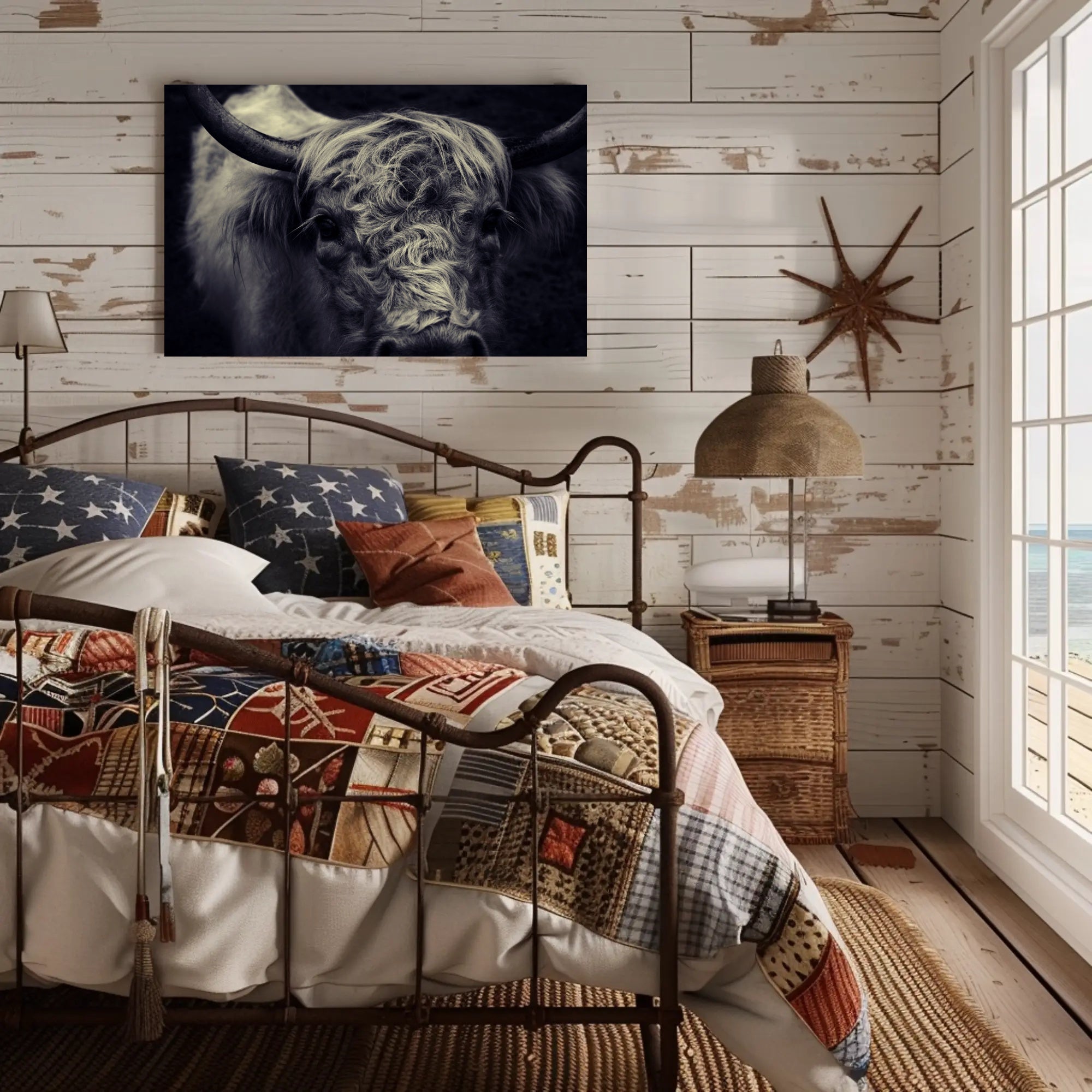 Majestic Highland Cow Portrait Rich in Detail Animal Poster PosterGoat