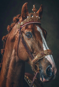 Majestic Horse with Crown Animal Poster PosterGoat