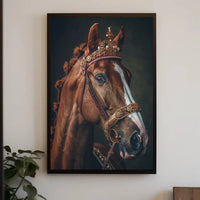 Majestic Horse with Crown Animal Poster PosterGoat