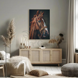 Majestic Horse with Crown Animal Poster PosterGoat