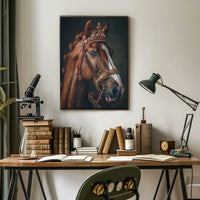 Majestic Horse with Crown Animal Poster PosterGoat