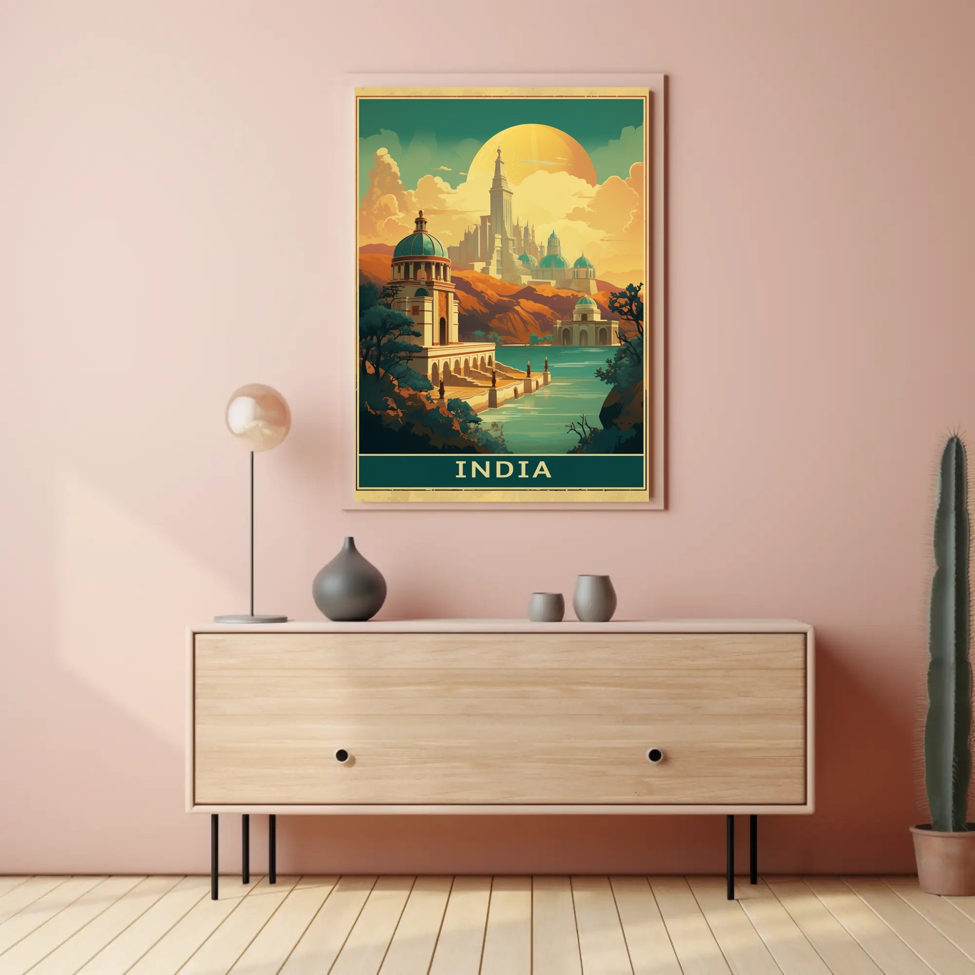 Majestic Indian-Inspired Cityscape Fantasy or Mythology Poster PosterGoat