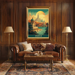 Majestic Indian-Inspired Cityscape Fantasy or Mythology Poster PosterGoat
