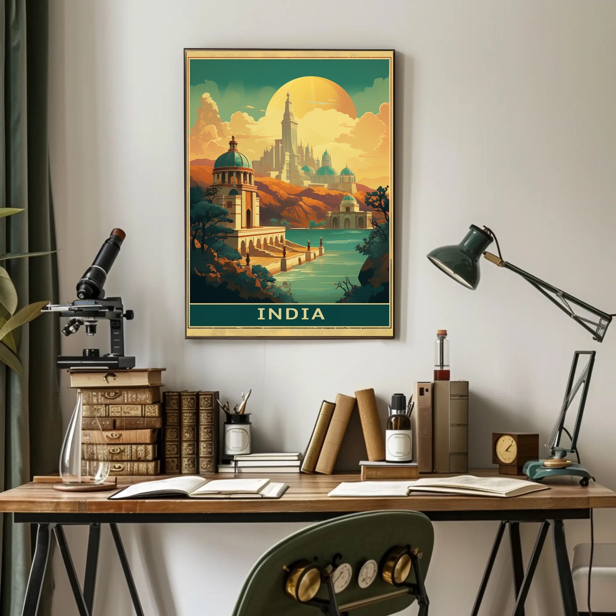Majestic Indian-Inspired Cityscape Fantasy or Mythology Poster PosterGoat