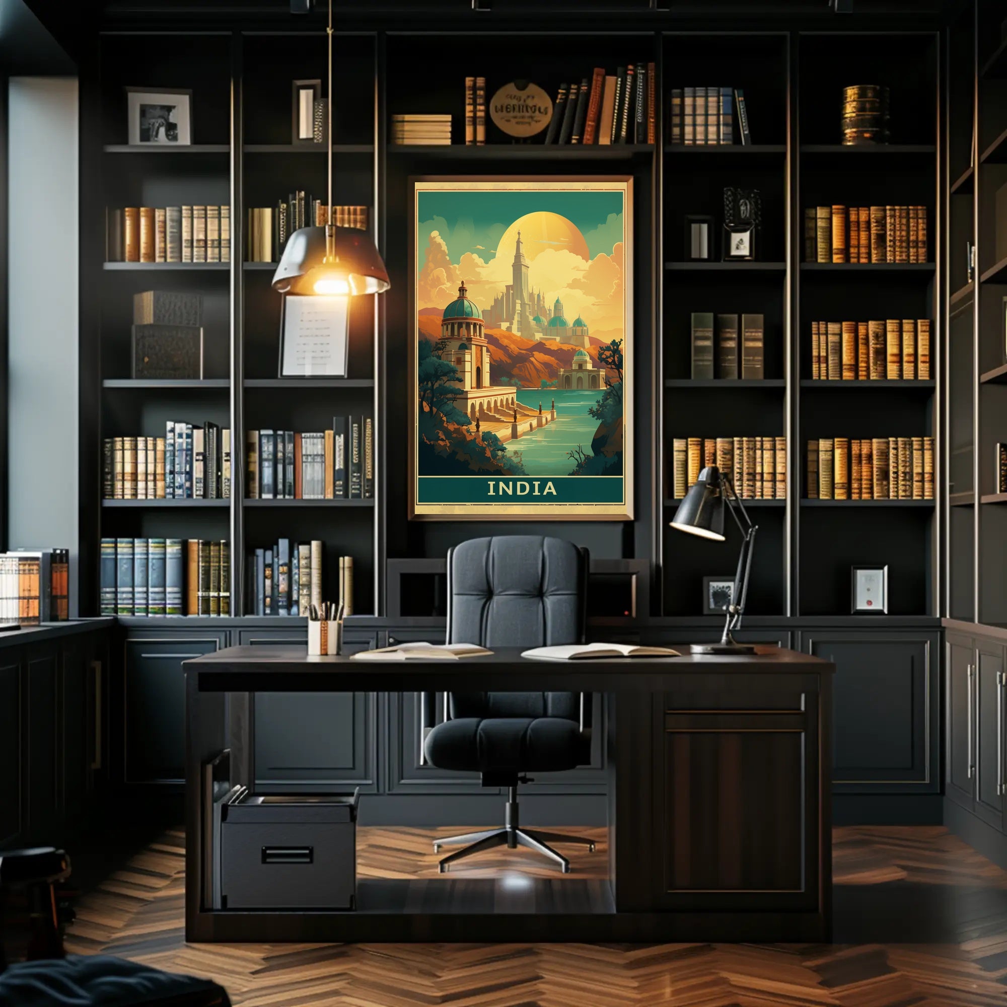Majestic Indian-Inspired Cityscape Fantasy or Mythology Poster PosterGoat