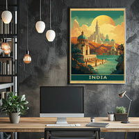 Majestic Indian-Inspired Cityscape Fantasy or Mythology Poster PosterGoat