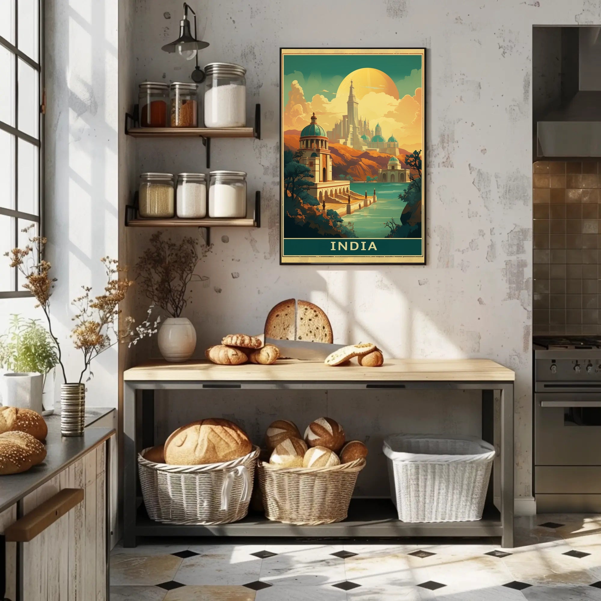 Majestic Indian-Inspired Cityscape Fantasy or Mythology Poster PosterGoat