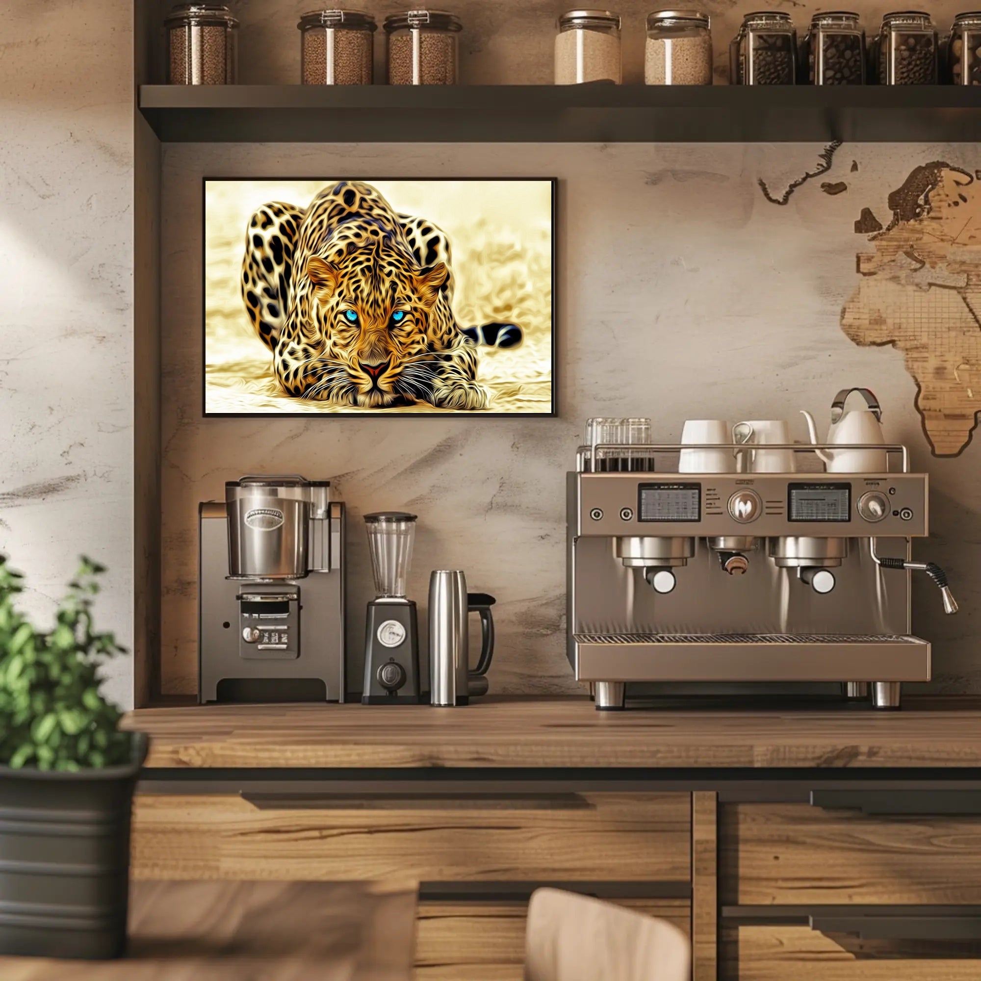 Majestic Leopard Close-Up Art - Animal Poster PosterGoat