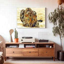 Majestic Leopard Close-Up Art - Animal Poster PosterGoat