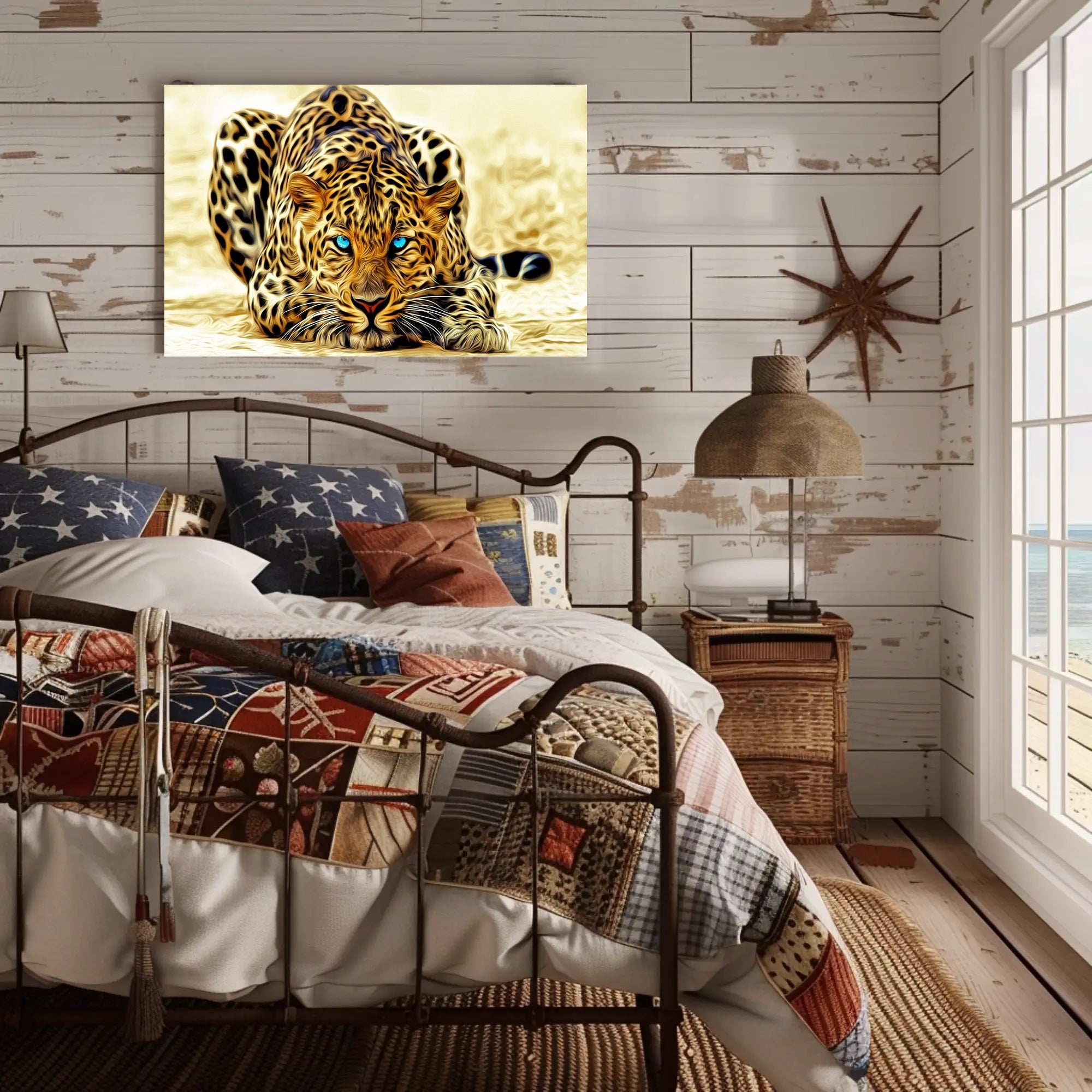 Majestic Leopard Close-Up Art - Animal Poster PosterGoat